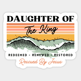 Daughter Of The King - Boho Vintage Retro Christian Design Sticker